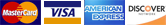 Mastercard, Visa, American Express and Discover